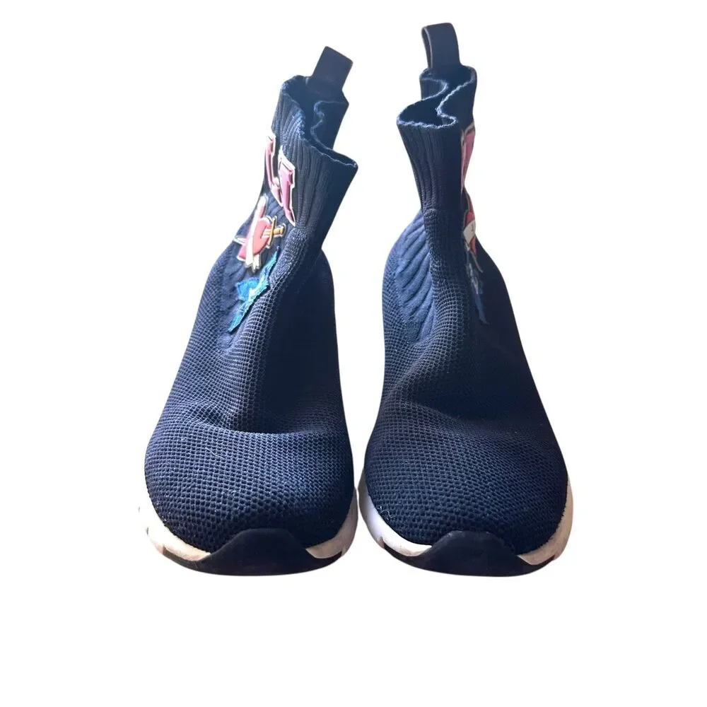 LOUIS VUITTON Black‎ Heart Sock Sneakers w Box 39 - Picture 3 of 6